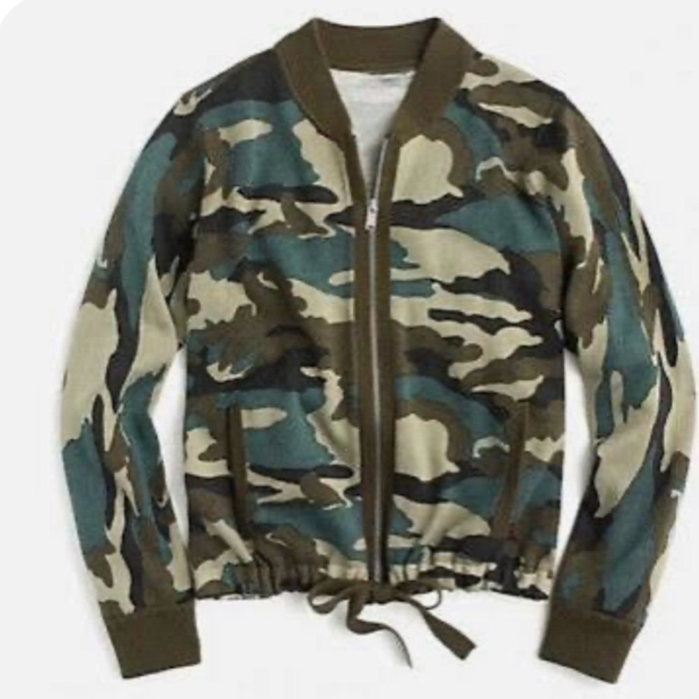 J. Crew Camouflage Cardigan - Green, Brown, Tan